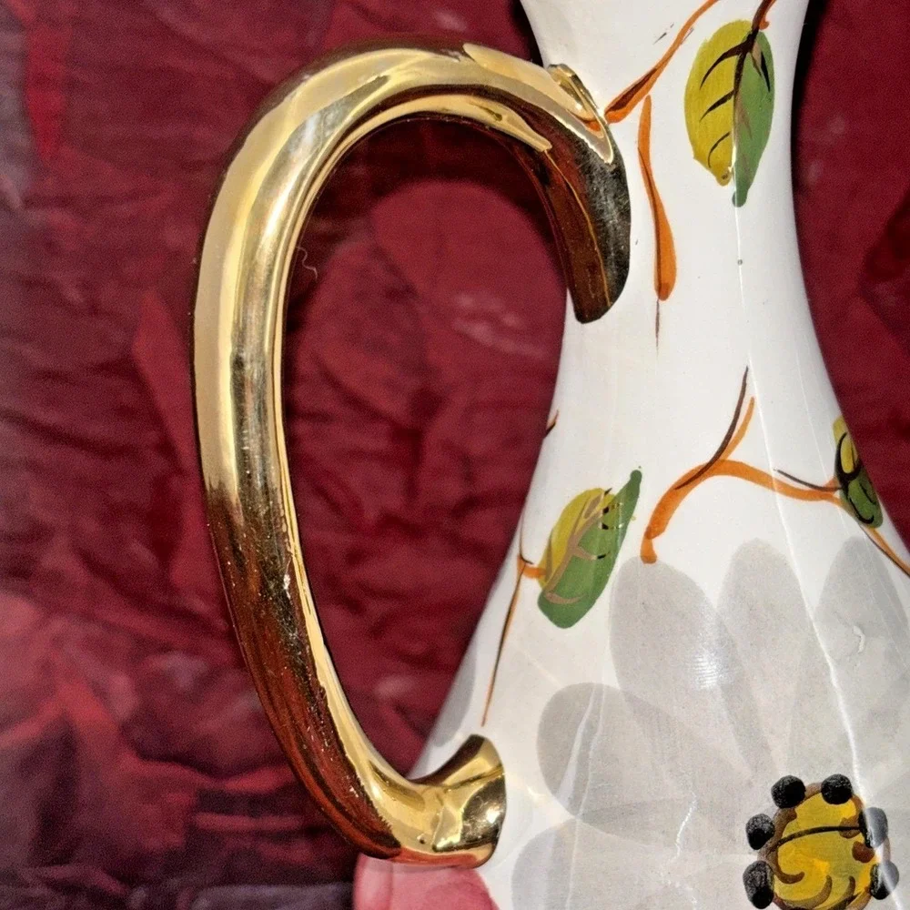 Vintage Portuguese Pereiras Valado Porcelain Vinegar Cruet Hand Painted 7 In EUC
